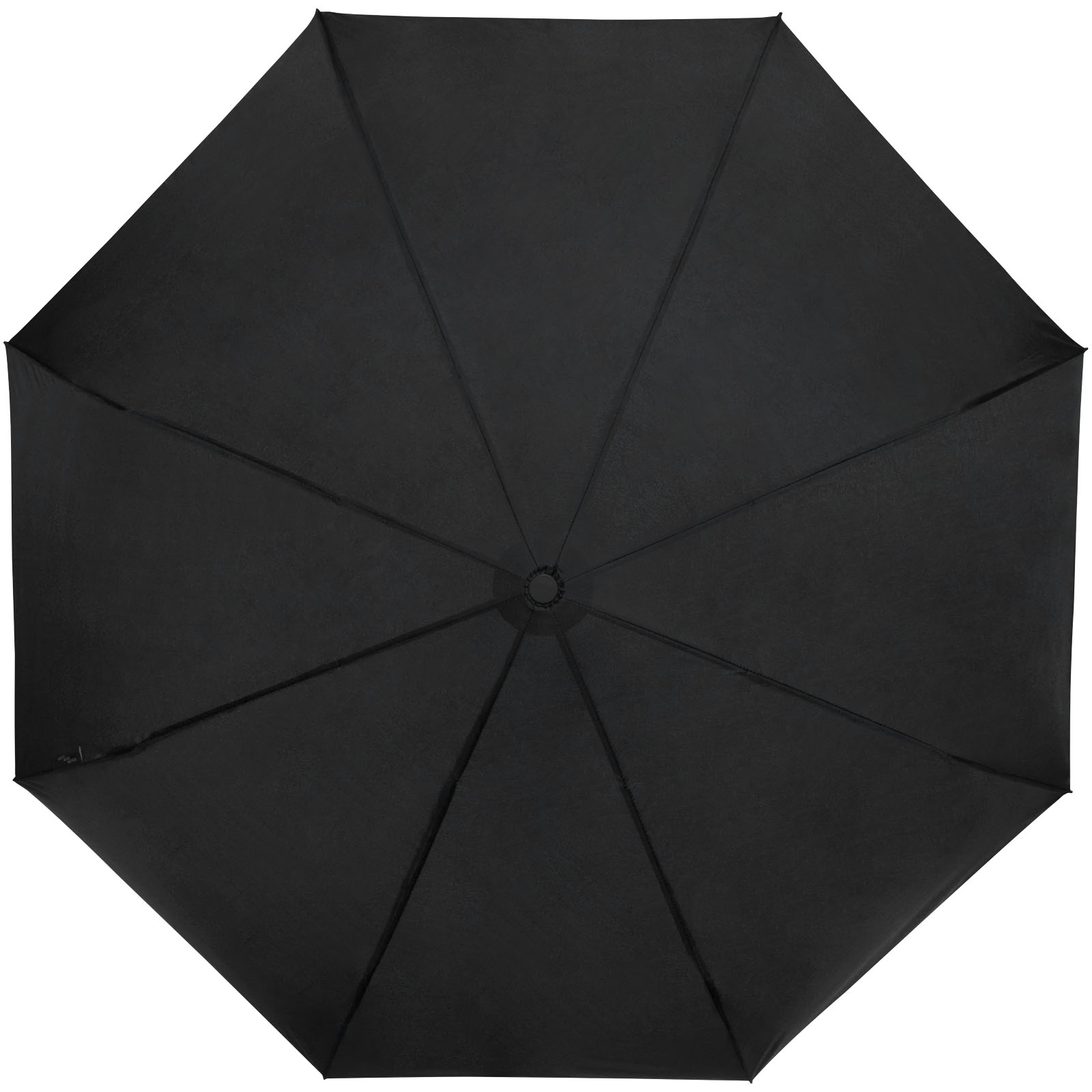 Birgit 21'' faltbarer winddichter Regenschirm aus recyceltem PET schwarz