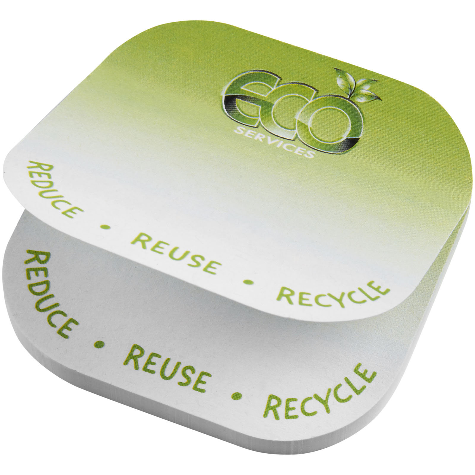 Sticky-Mate® recycelte Haftnotizen mit runden Ecken weiss