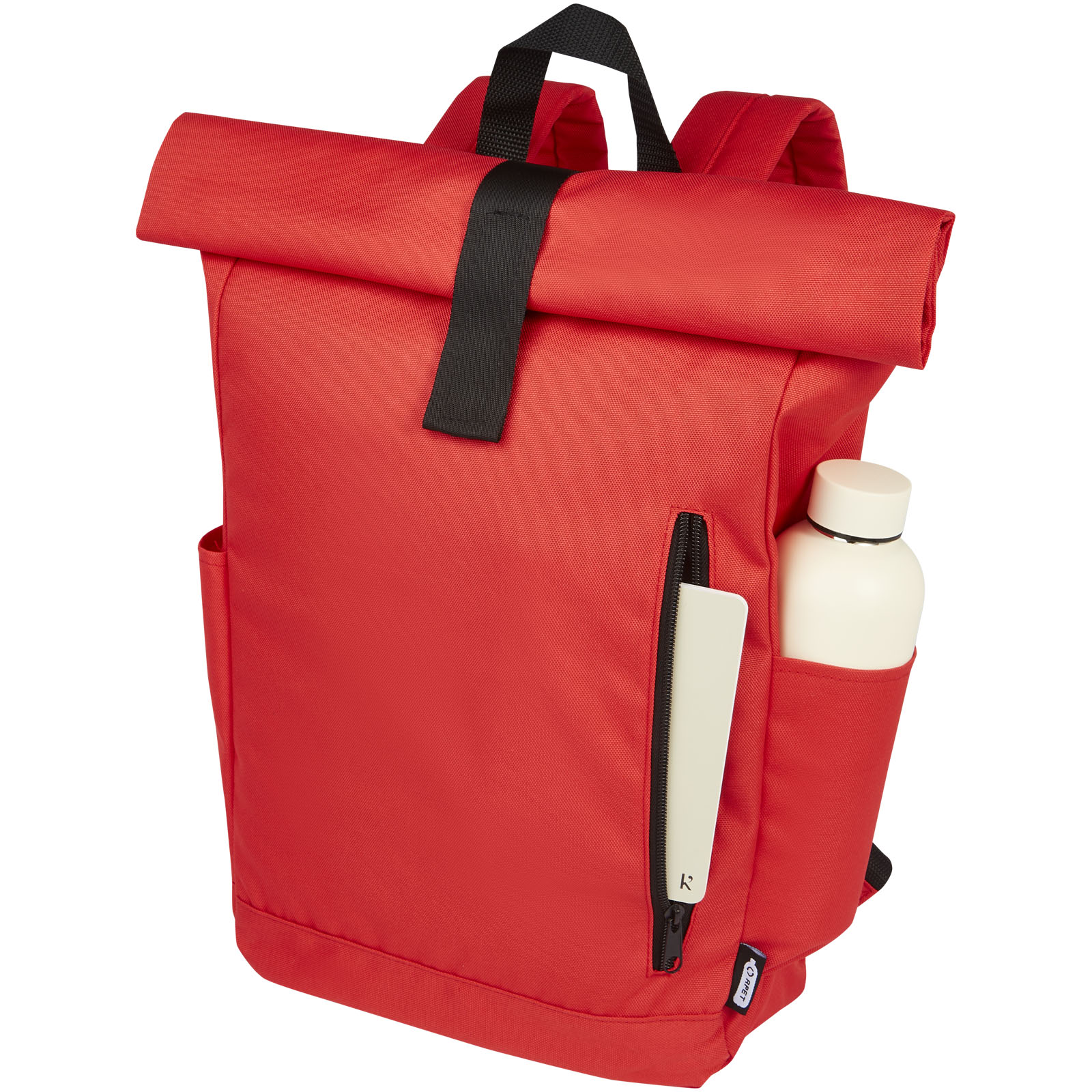 Byron 15,6" GRS RPET Roll-Top Rucksack 18 L rot