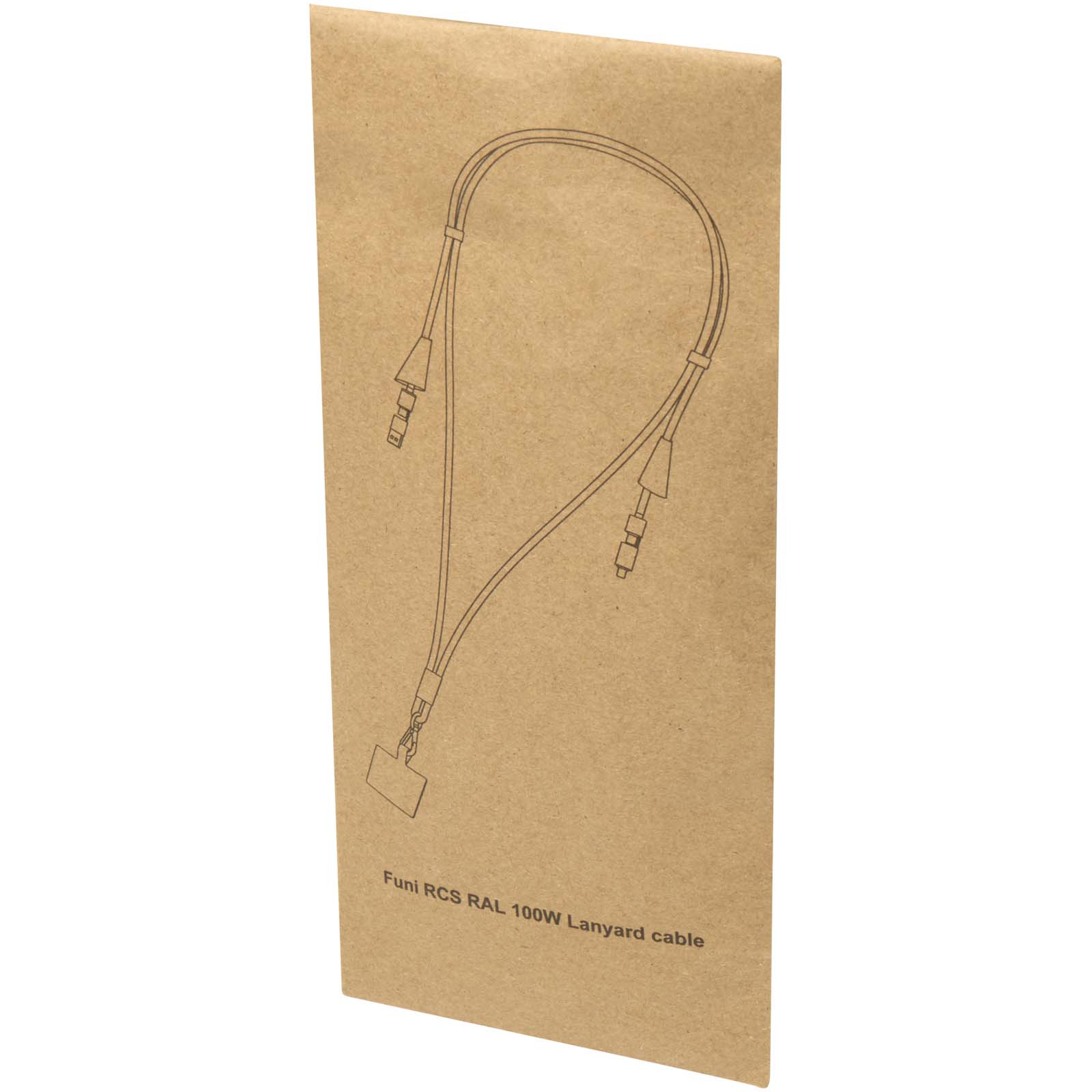 Funi 5 in 1 Lanyard Kabel aus recyceltem Kunststoff für Smartphones mit integrierter Datensynchronisierung und 100 W Schnelll schwarz