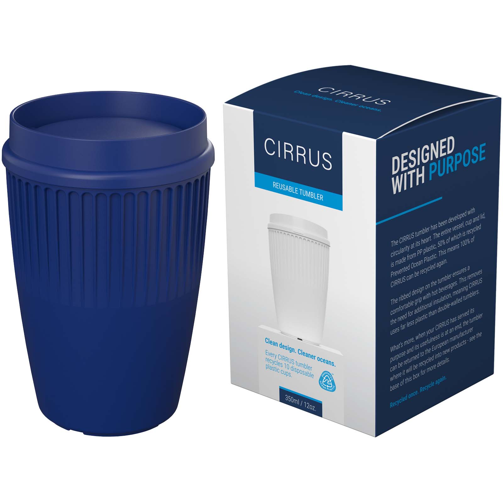 Cirrus POP 350 ml Becher mit 360°-Deckel blau