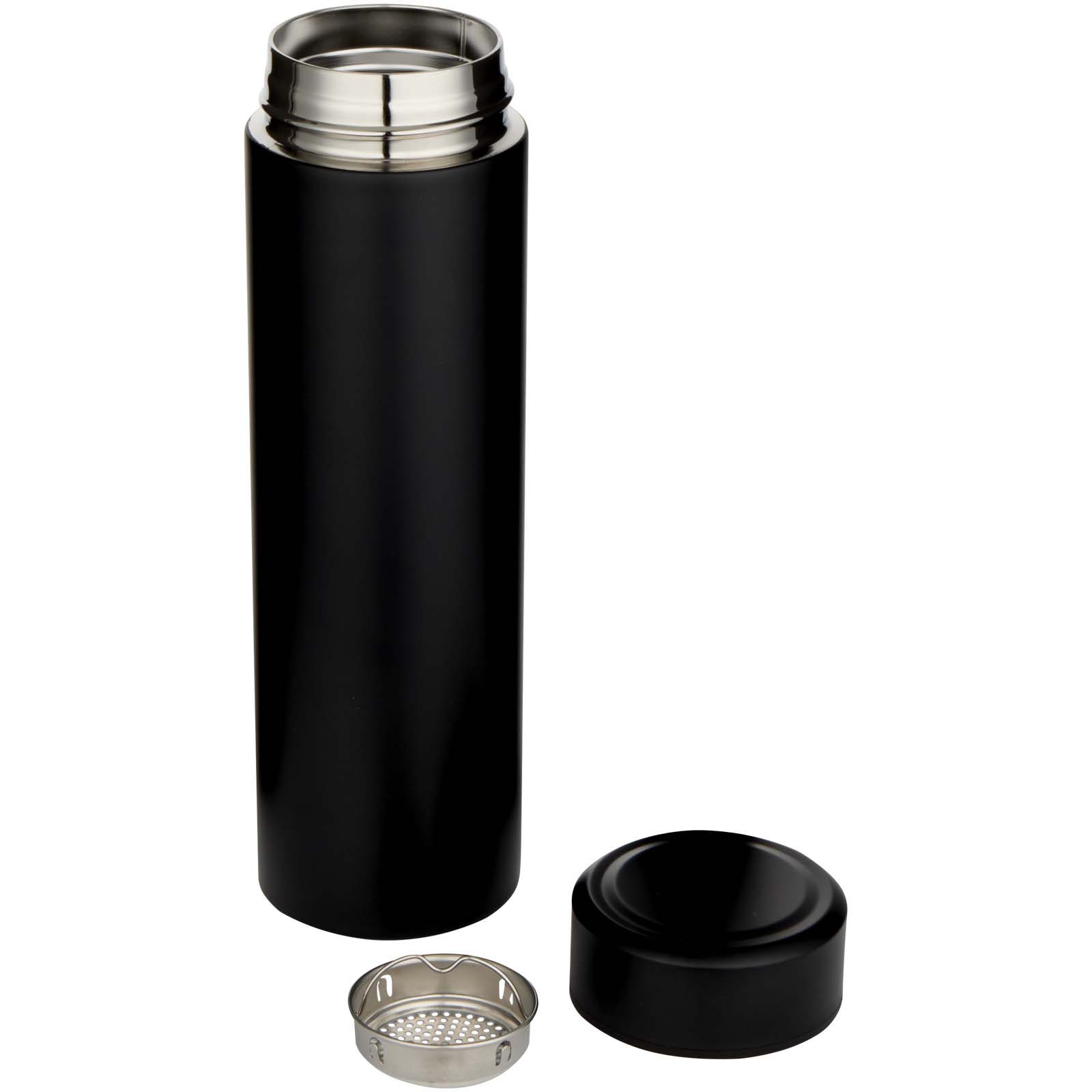 Taylor 450 ml Doppelwand Isolierflasche aus Edelstahl mit Teesieb schwarz