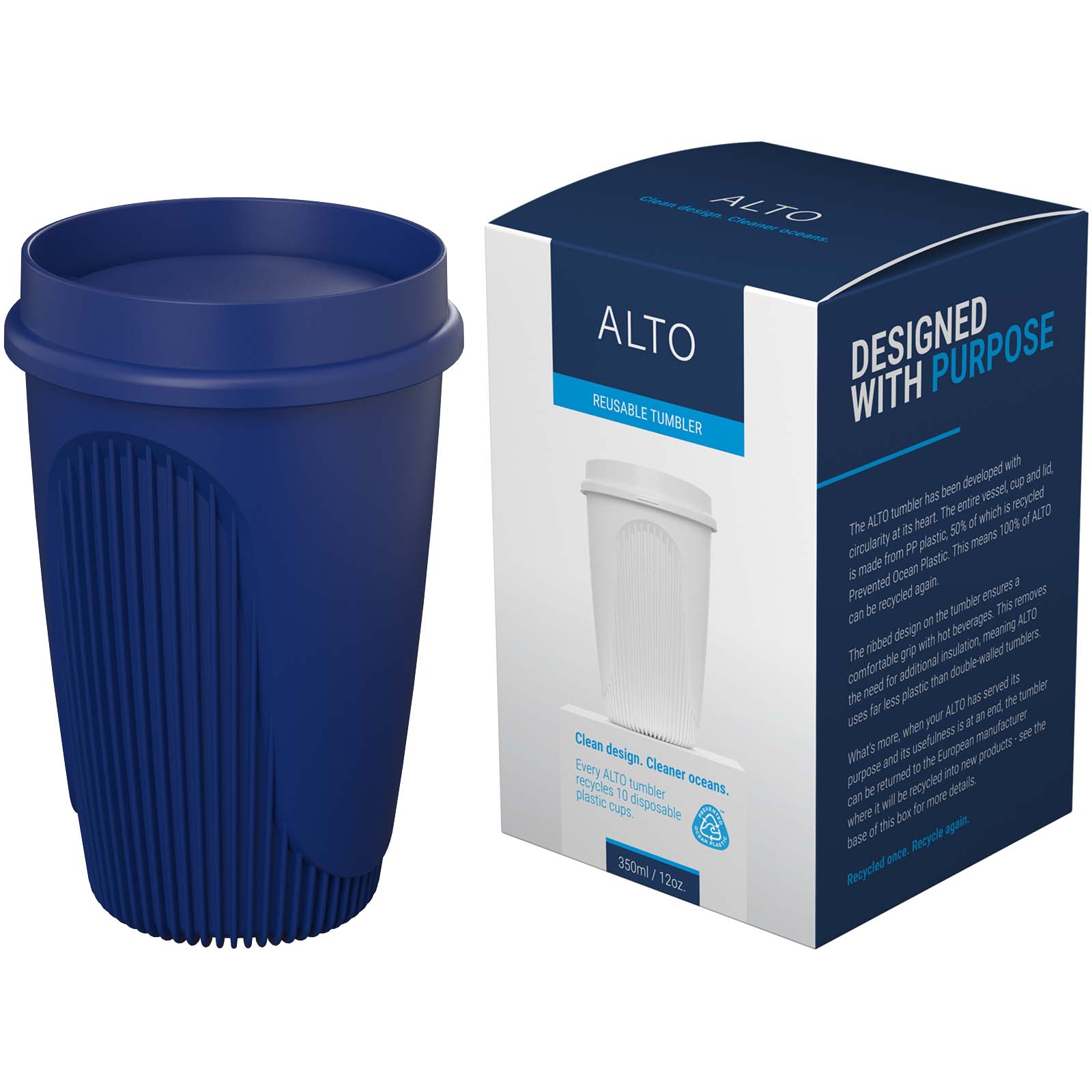 Alto POP 350 ml Becher mit 360°-Deckel blau