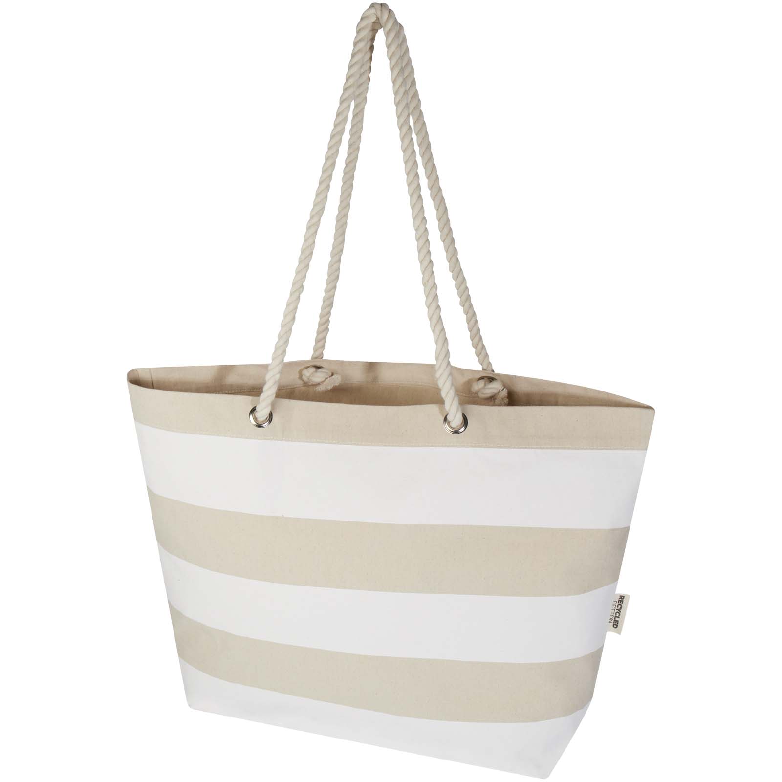 Florida 270 g/m² Strandtragetasche aus recyceltem GRS-Material natur, weiss