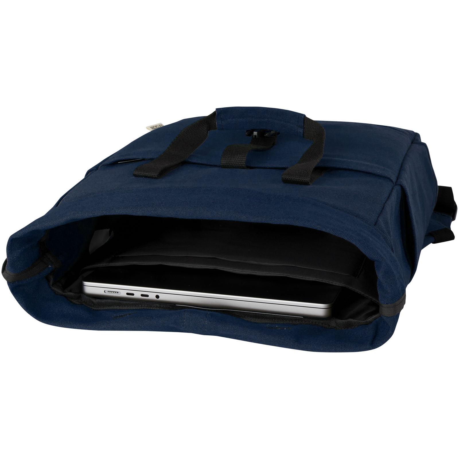 Joey 15" GRS Rolltop Laptoprucksack aus recyceltem Canvas 15 L navy