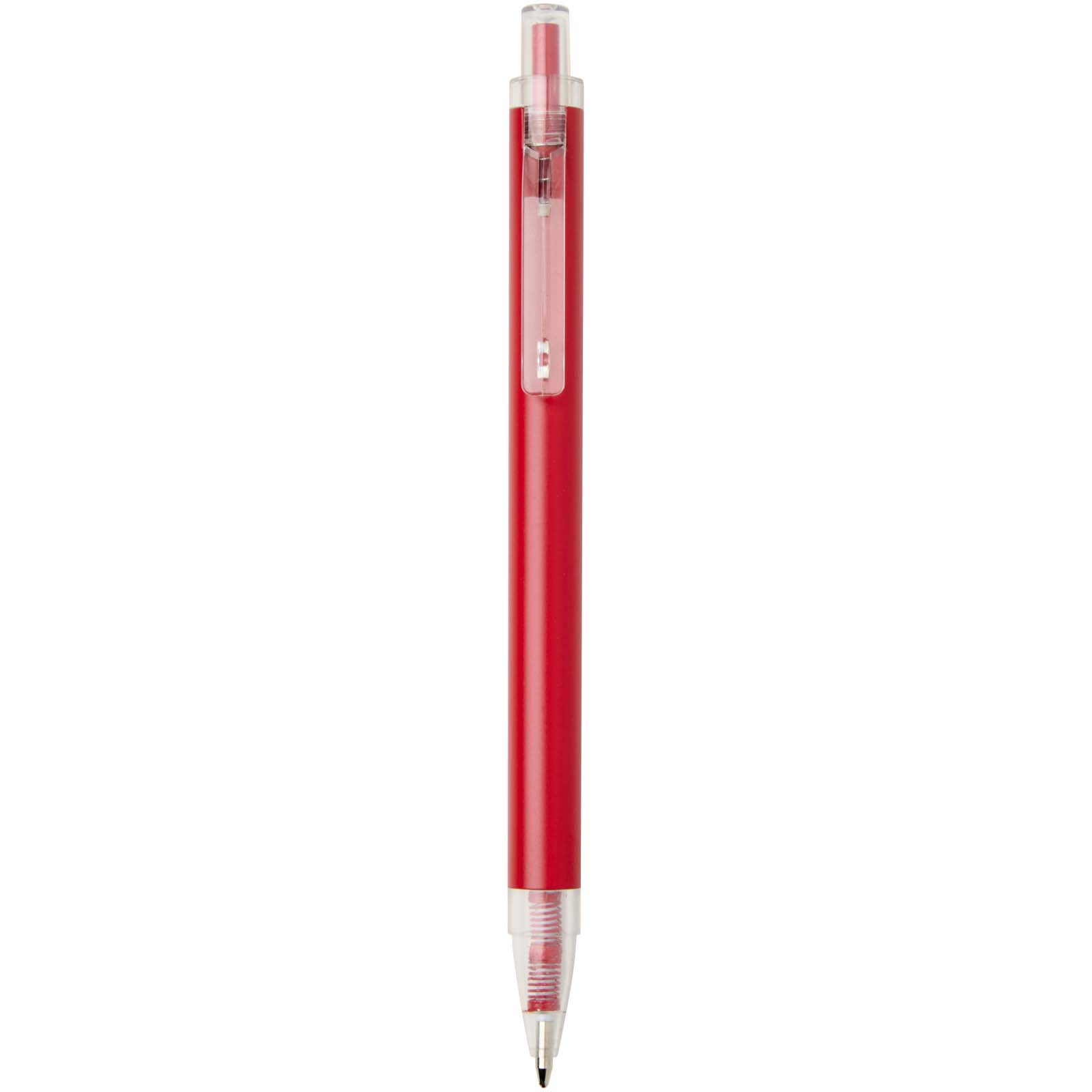 Spectrum Kugelschreiber aus recyceltem Aluminium blaue Tinte rot