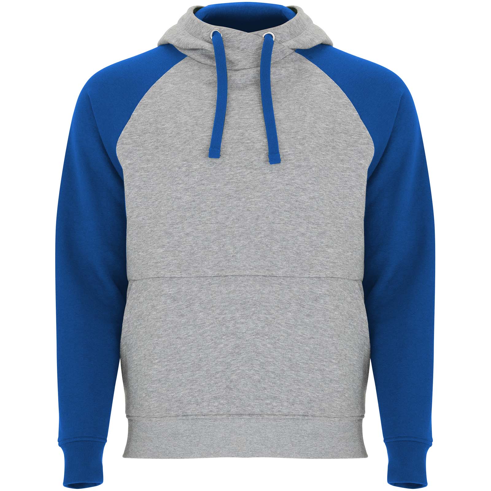 Badet 280 g/m² zweifarbiger Kapuzenpullover Unisex heather grau, royalblau
