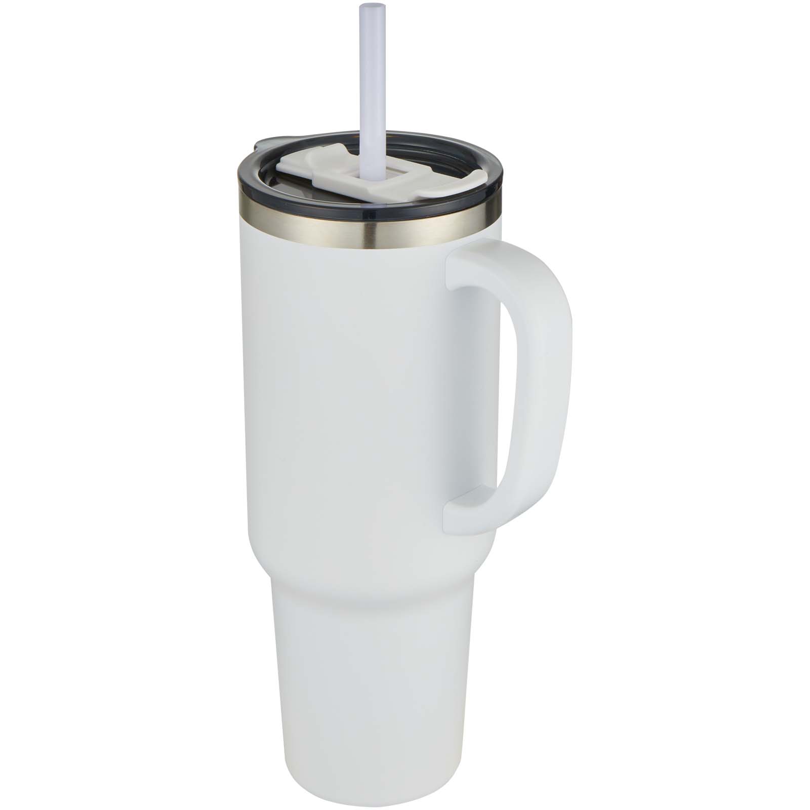 Sydney 1200 ml doppelwandiger RCS-zertifizierter Kupfer-Vakuum Isolierbecher mit Strohhalm weiss