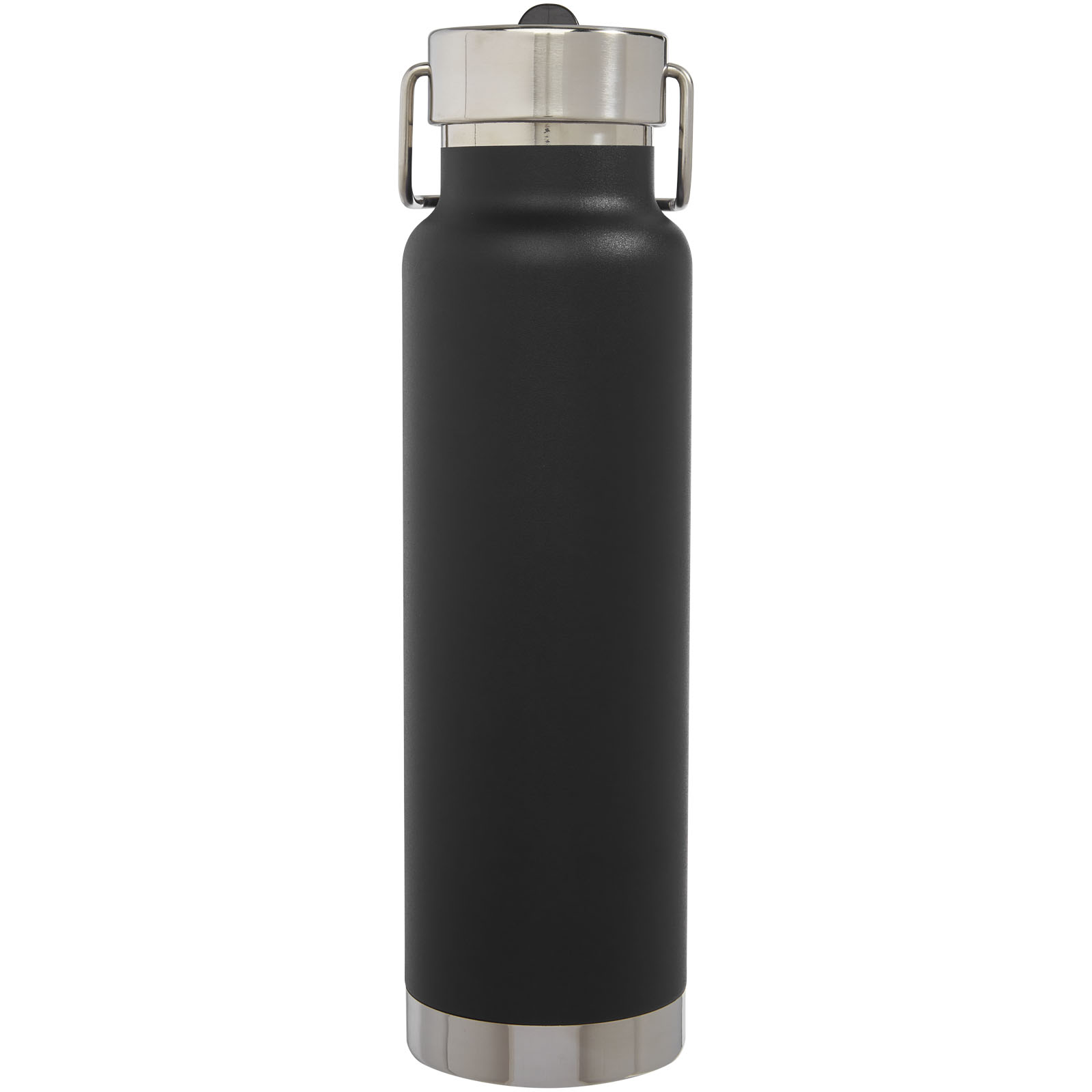 Thor 750 ml Kupfer-Vakuum Sportflasche mit Trinkhalm schwarz