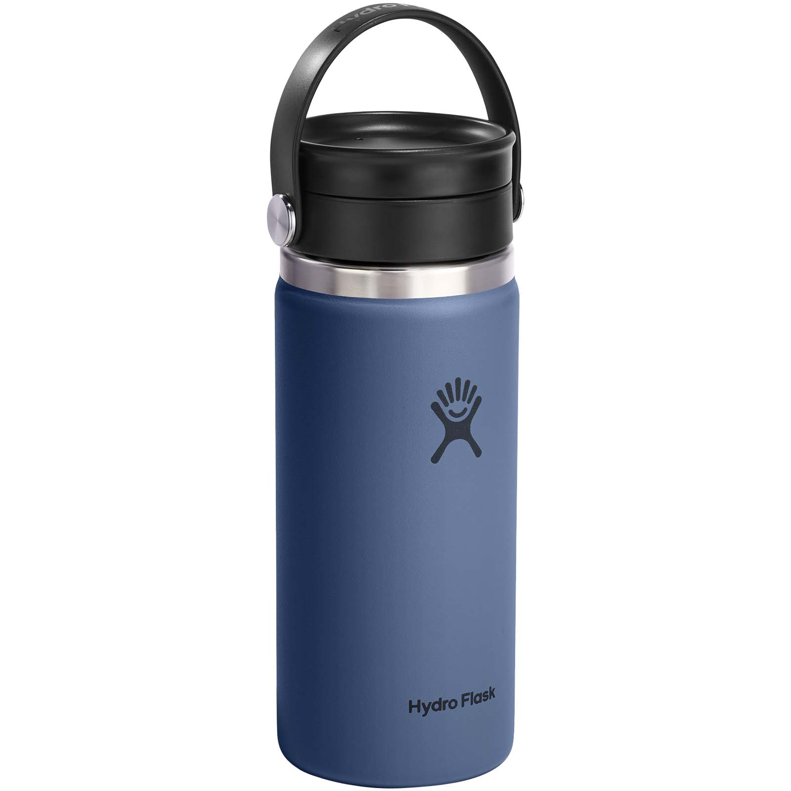 Hydro Flask Isolierbecher aus Edelstahl mit breiter Öffnung 473 ml und Flex Sip™ Deckel mittelblau