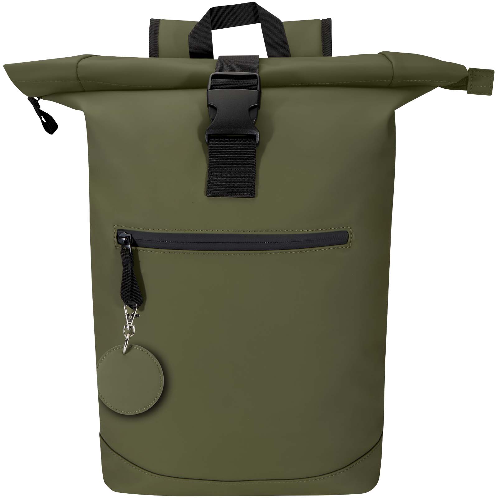 Resi Plus GRS recycelter runder Charm Schlüsselanhänger waldgrün