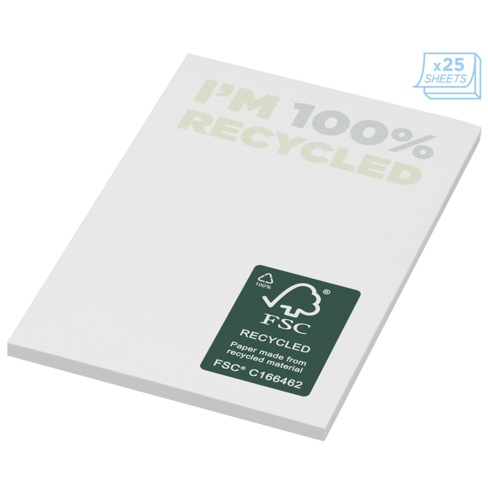Sticky-Mate® recycelte Haftnotizen 50 x 75 mm weiss