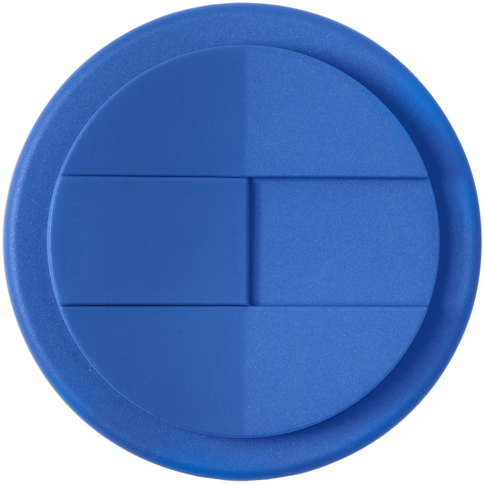 Americano® Eco 350 ml recycelter Becher mit auslaufsicherem Deckel mittelblau, weiss
