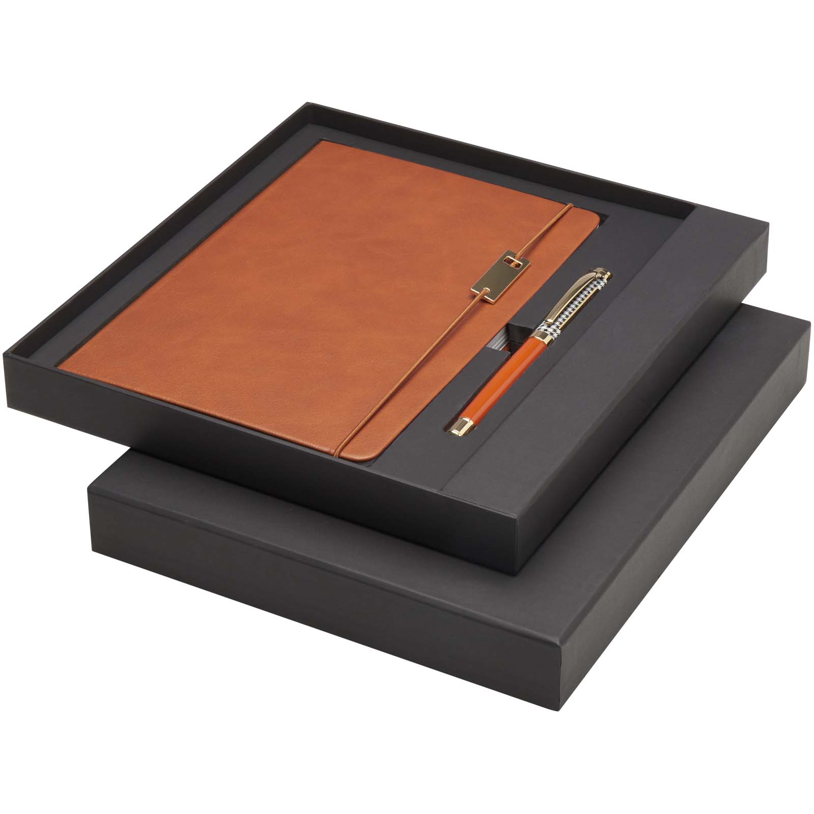 Legato A5 Notizbuch und Tintenroller Set (blaue Mine) braun