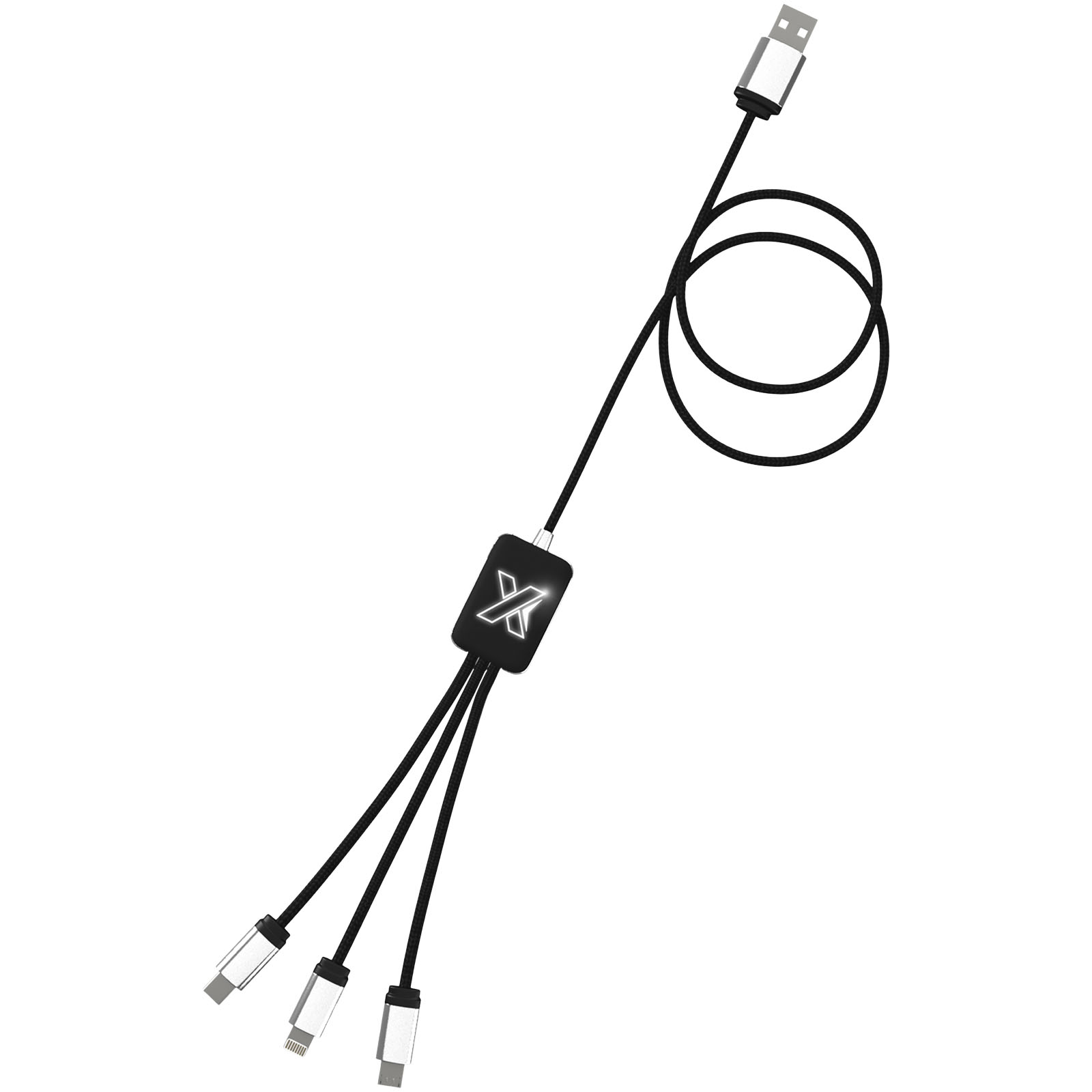 SCX.design C17 Easy to Use Ladekabel mit Leuchtlogo schwarz, weiss