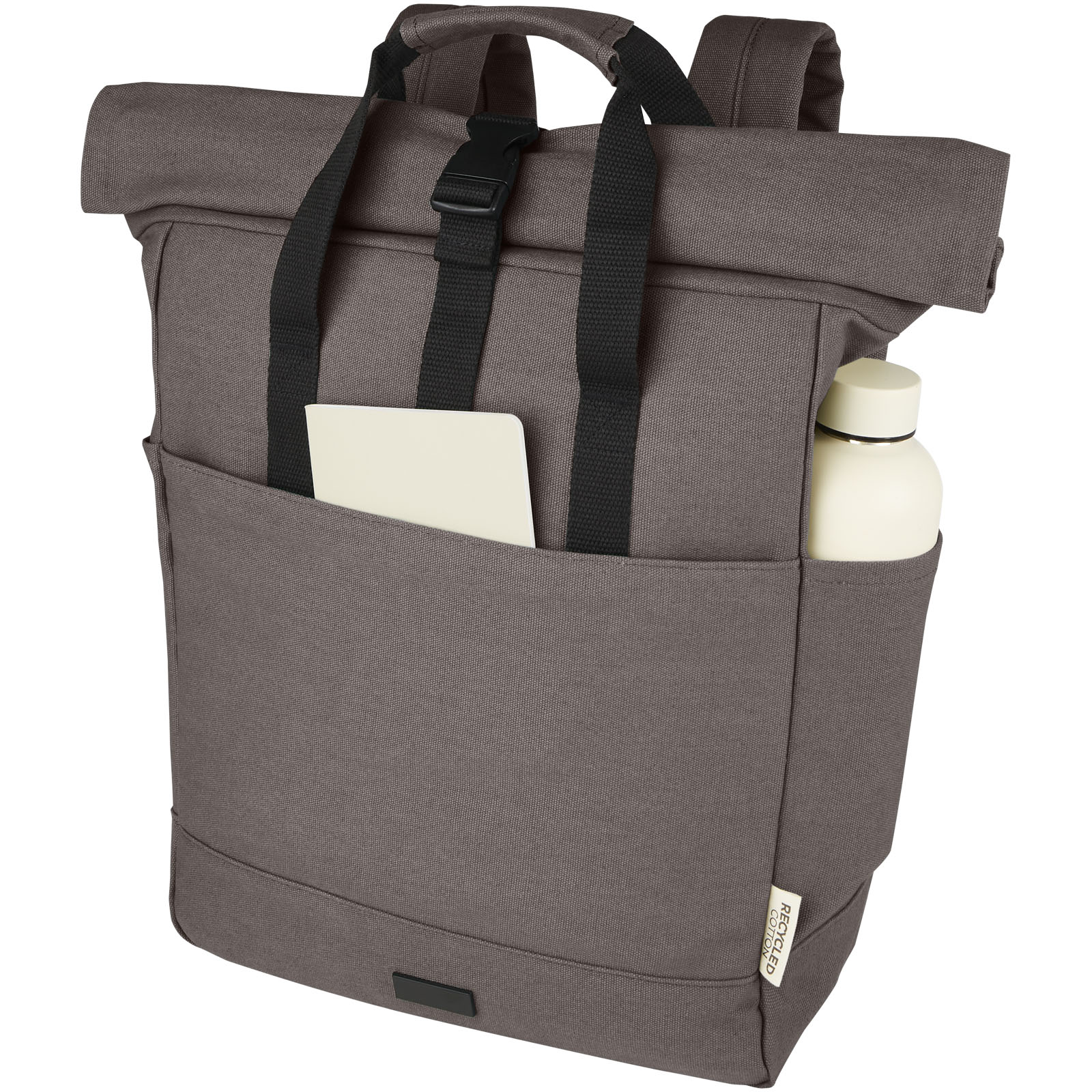 Joey 15" GRS Rolltop Laptoprucksack aus recyceltem Canvas 15 L grau